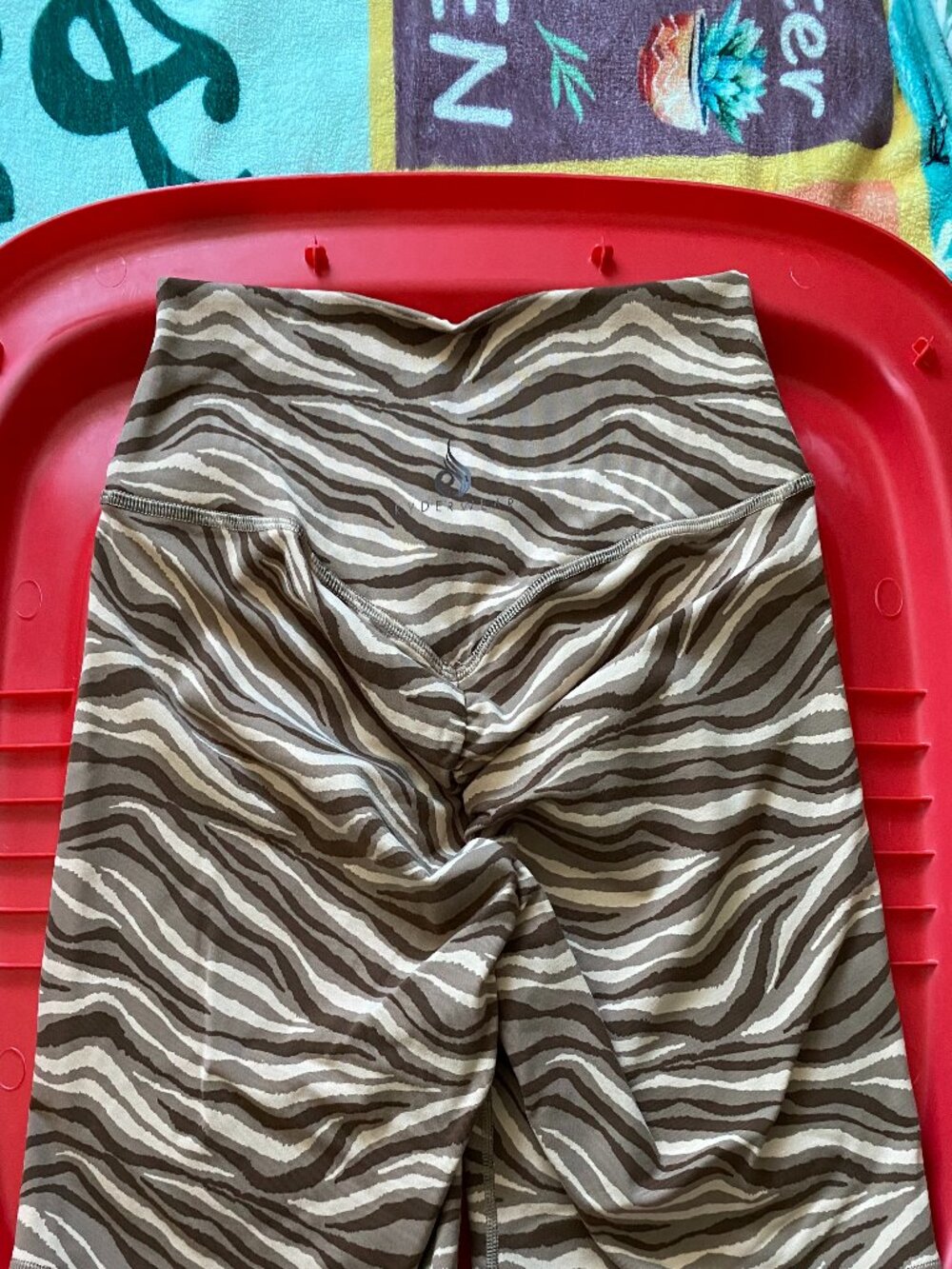 Ryderwear Zebra Print Scrunch Butt Biker Shorts | High-Waisted Activewear | Size